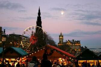 Christmas In Edinburgh With The Balmoral Background Picture