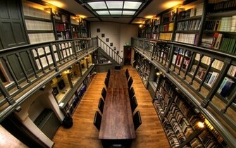 Library Books Wallpaper Interior Wood