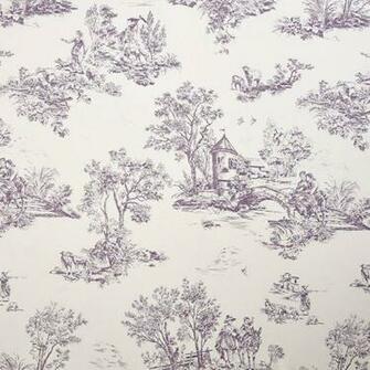 Casadeco Toile De Jouy Stof Paars Eigewijz