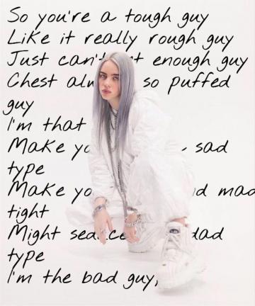 Bad Guy Billie Eilish Wallpaper Music Sing Artists