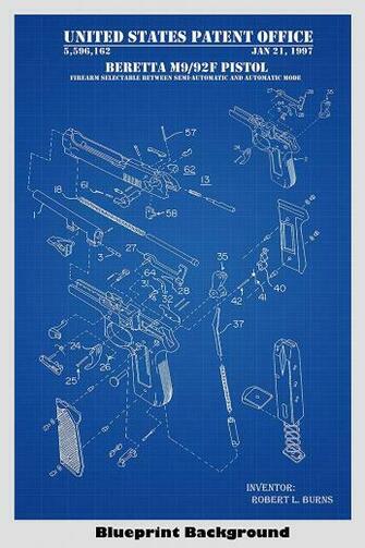 Amazon Beretta M9 F Service Pistol Patent Print Art Poster