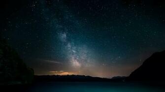 Wallpaper Space Stars Milky Way Night Panorama