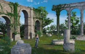 Wallpaper Woman Columns Arch Architecture Ancient Ruins Image