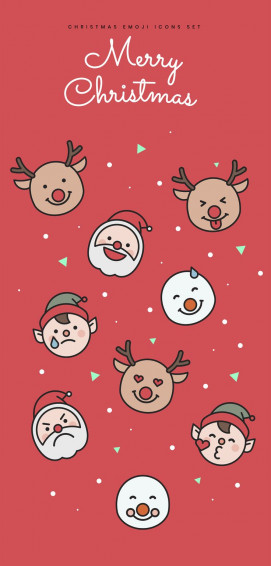 Christmas Emoji Icons Set Icon Wallpaper