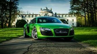 Wallpaper Audi R8 Green Supercar Front HD Picture