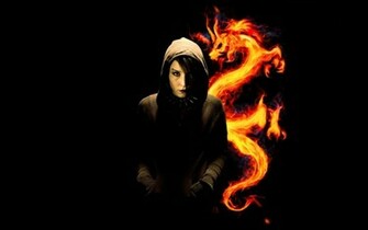 Tattoo Dragons Dragon Fire Black Background Wallpaper