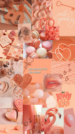 Aesthetic Peach Colour Wallpaper Collage De