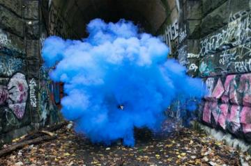 Blue Smoke Background Image Stock Photos