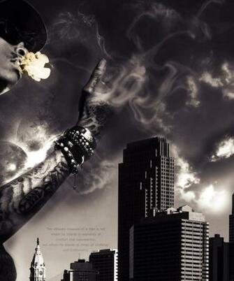 Wiz Khalifa Smoking Rap Wallpaper