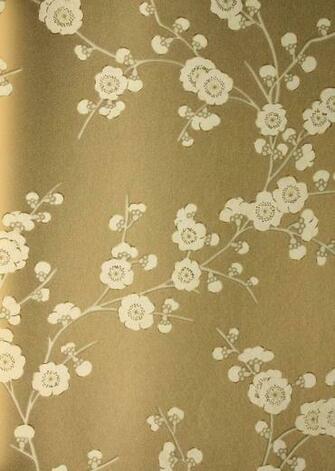 Blossom Wallpaper Beige And Cream Branches Of On A Gold
