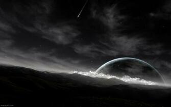 Black Earth Orbit Planet Wallpaper Space