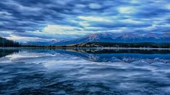 Wallpaper Jasper Alberta Canada Lake Mountains
