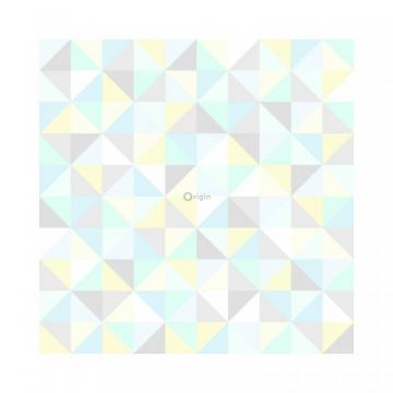 Wallpaper Triangles Mint Green Pastel Yellow Blue Light