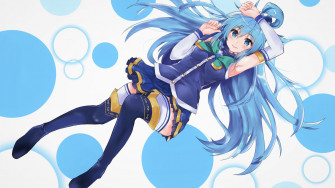 Desktop Wallpaper Aqua Konosuba Kono Subarashii Sekai Ni Shukufuku Wo Lying Down 4k HD Image Picture 8884df
