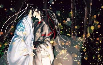 Wallpaper Love Night China Art Lantern Guys Mo Dao Zu Shi