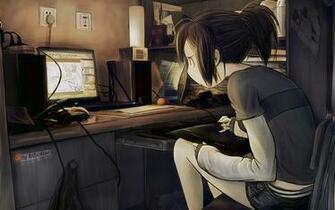 Artistic Geek Cgi Soft Shading Anime Girls Meta Wallpaper