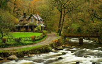 Lake House Landscape Wallpaper High Definition