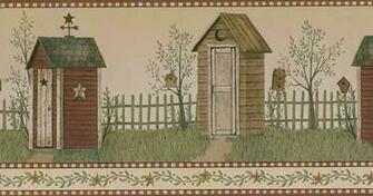 Outhouse Wallpaper Border Grasscloth
