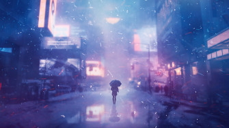 Alone Girl On Street With Umbrella Wallpaper HD Artist 4k Image