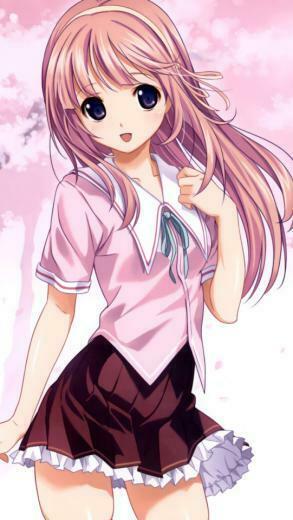 Lovely School Girl Anime Wallpaper iPhone