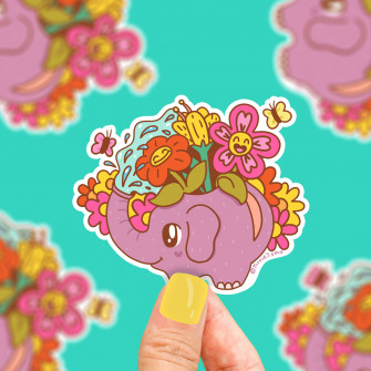 Elephant Watering Can Vinyl Sticker Turtle S Soup