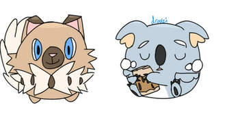 Rockruff And Komala By Draxzi