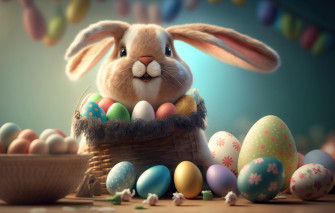 Wallpaper Eggs Colorful Rabbit Easter Spring