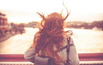 Wallpaper Girl The City Wind Hair A Windy Day In London