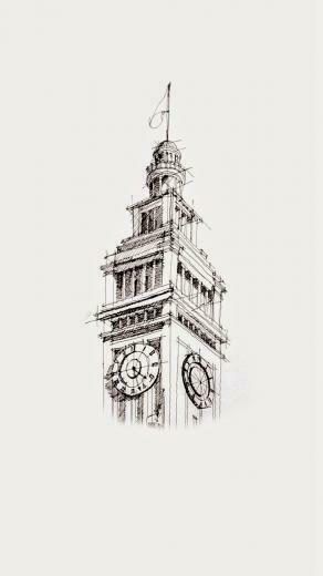 Big Ben Sketch Art Drawn iPhone Wallpaper