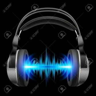 Stock Vector Sound Waves Black Background Wave Illustration