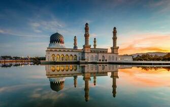 Kota Kinabalu City Mosque HD Wallpaper Background Image