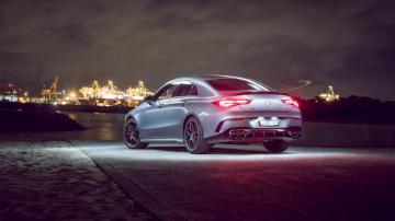 Car Mercedes Amg Cla S 4matic Against The Backdrop Of