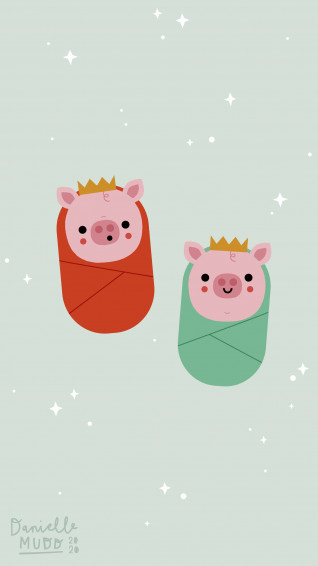 Merry Pigmas Christmas iPhone Wallpaper Danielle Mudd