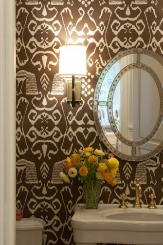 Designer Powder Room With Wallpaper Simplified Bee