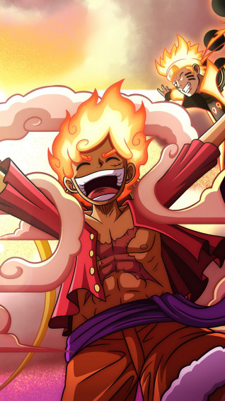 Luffy Gear Goku Naruto Crossover Wallpaper Mobcup