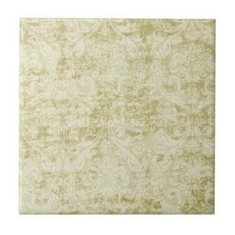 Cream Colored Damask Floral Wallpaper Pattern Tile
