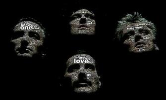 Queen Rock Music Words Faces Freddie Mercury John Deacon Roger