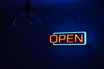 Open Neon Sign Widescreen Wallpaper