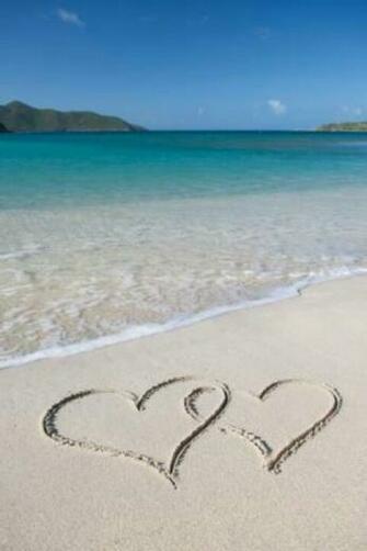 Hearts In The Sand At Beach