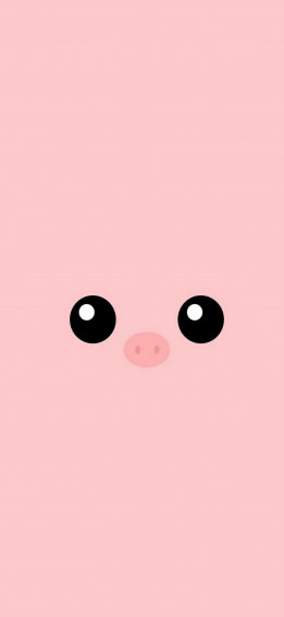 Minimal Pink Piggy Cute Eyes iPhone Wallpaper