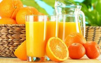 Squeeze Orange Juice Glass Wallpaper
