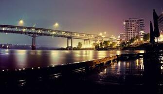 Portland Oregon River Bridge Night Lights Wallpaper