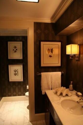 Masculine Version Dark Sultry Wallpaper Great For A Powder Room