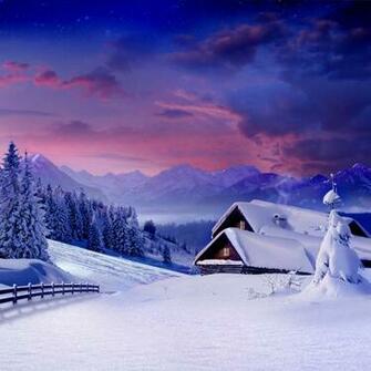 Snowy Scenery iPad Wallpaper iPhone