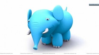 3d Blue Elephant Wallpaper