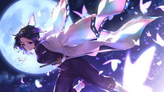 Shinobu Kochou Butterfly Dance HD Wallpaper By
