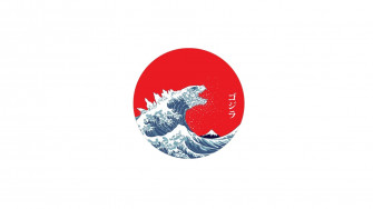 Wallpaper Id Minimalism Japan Kanagawa Wave 1080p