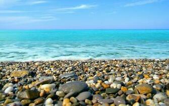 Pebbly Beach Nature Stone HD Image Wallpaper New