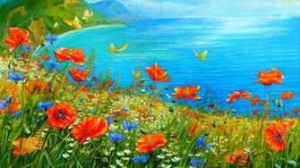 Summer Meadow Sea Desktop Pc And Mac Wallpaper