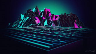 Lacza Digital Art Mazes Low Poly Mountain 3d Artwork Wallpaper